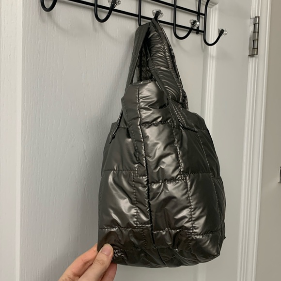 Silver / Space Grey Quilted Puffer Small Pajar Handbag / Crossbody Bag - Picture 6 of 15